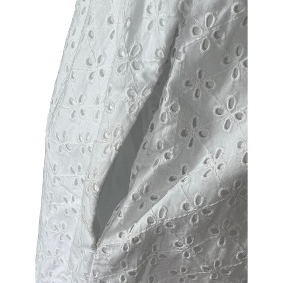 Vineyard Vines White Eyelet Fit & Flare Dress Size 10 $208 Retail Cut Out Back - Picture 14 of 16